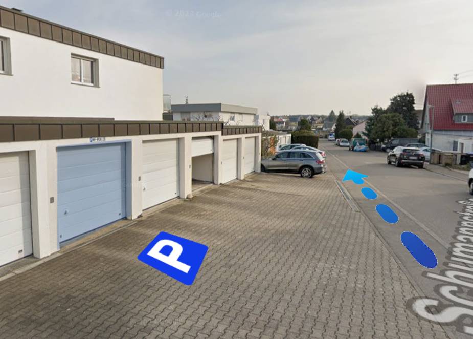 Wegbeschreibung zur Praxis – Fußweg vom Parkplatz